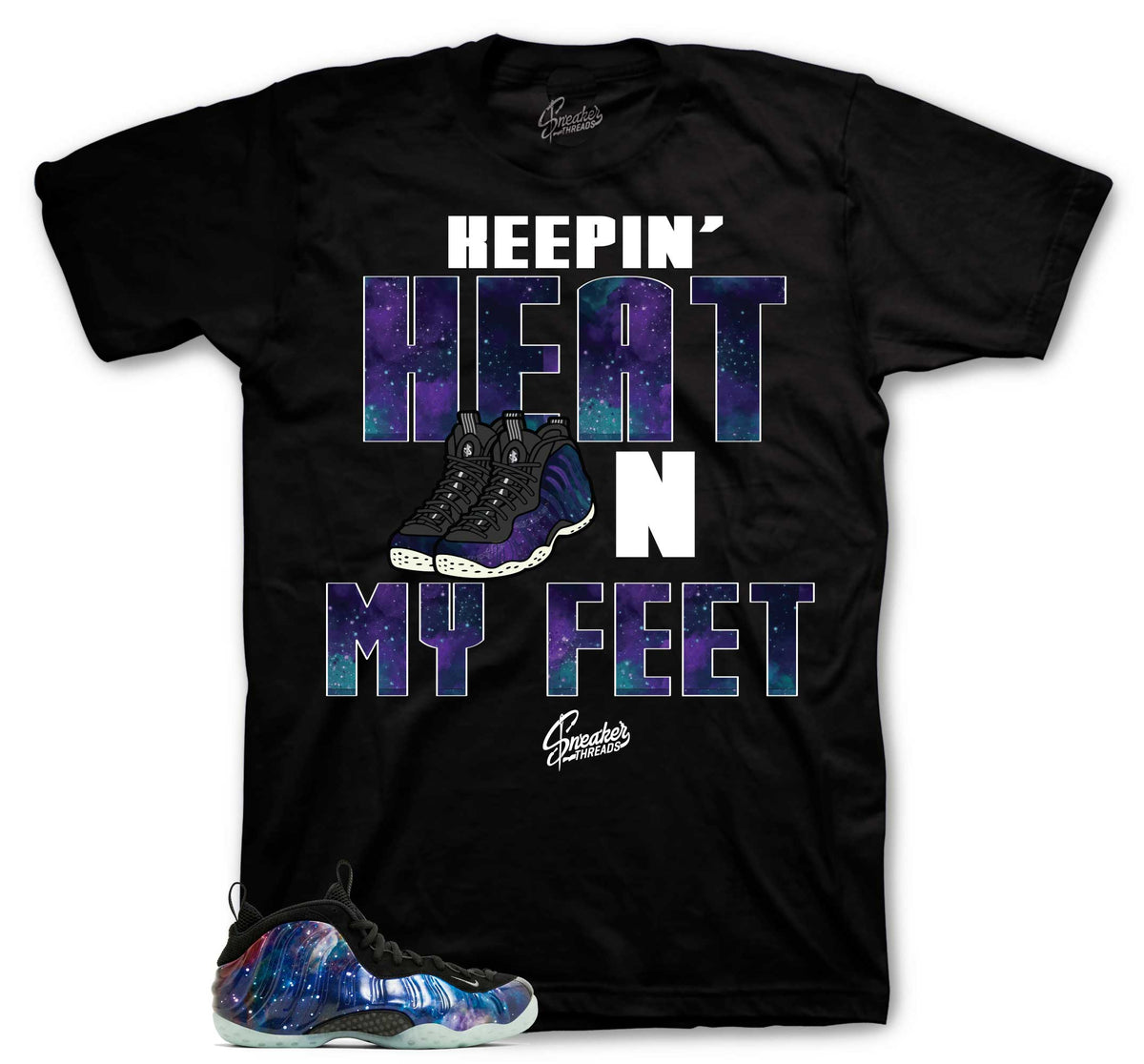 Foamposite Galaxy Heat on Feet Shirt