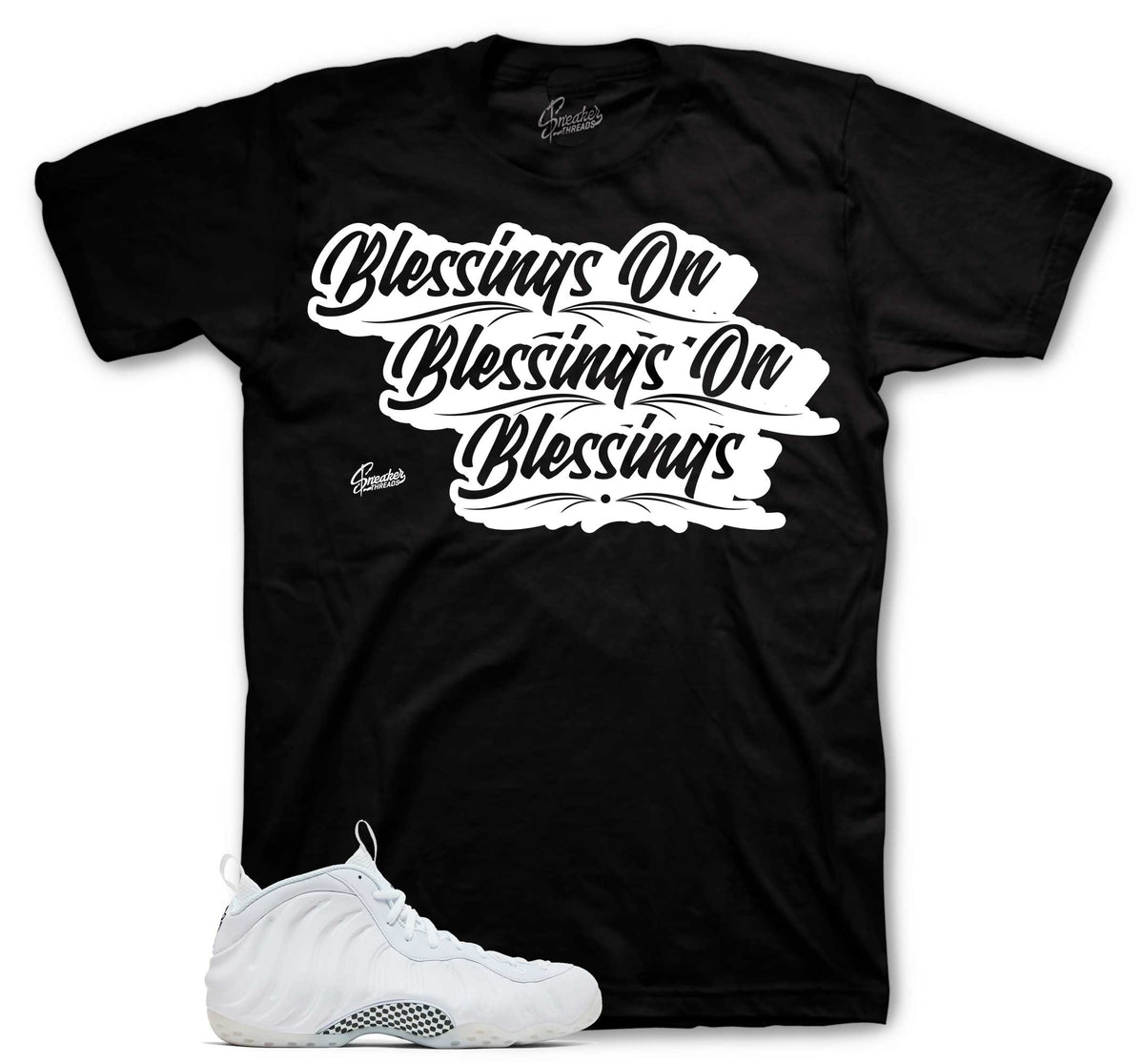 Foamposite Triple White Blessings Shirt