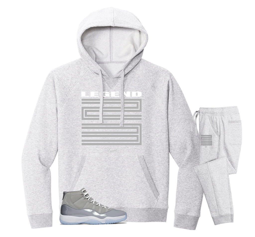 Retro 11 Cool Grey Crest Hoodie Jogger Set