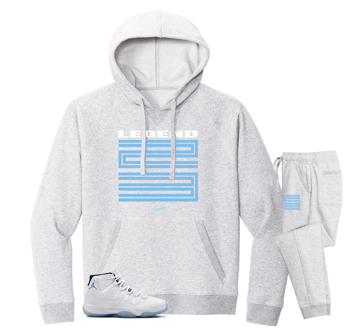 Retro 11 Legend Blue Crest Hoodie Jogger Set