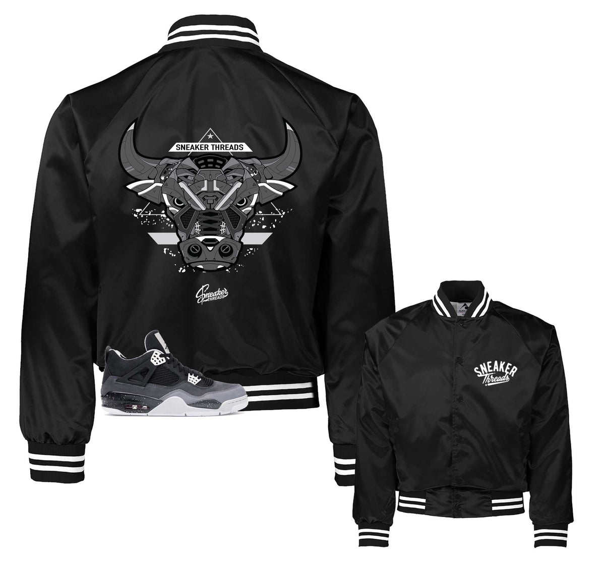 Retro 4 Fear War Bully Satin Jacket
