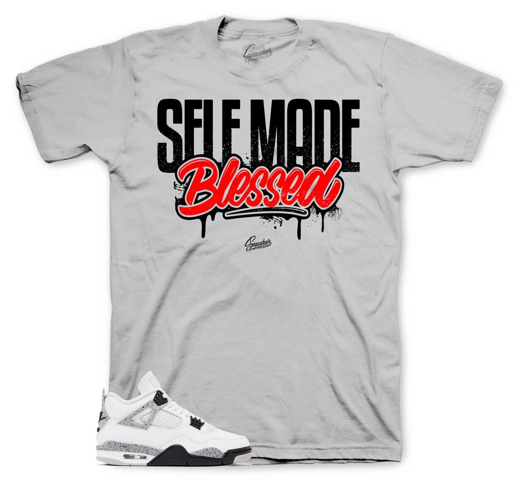 Retro 4 White Cement Self Made Shirt