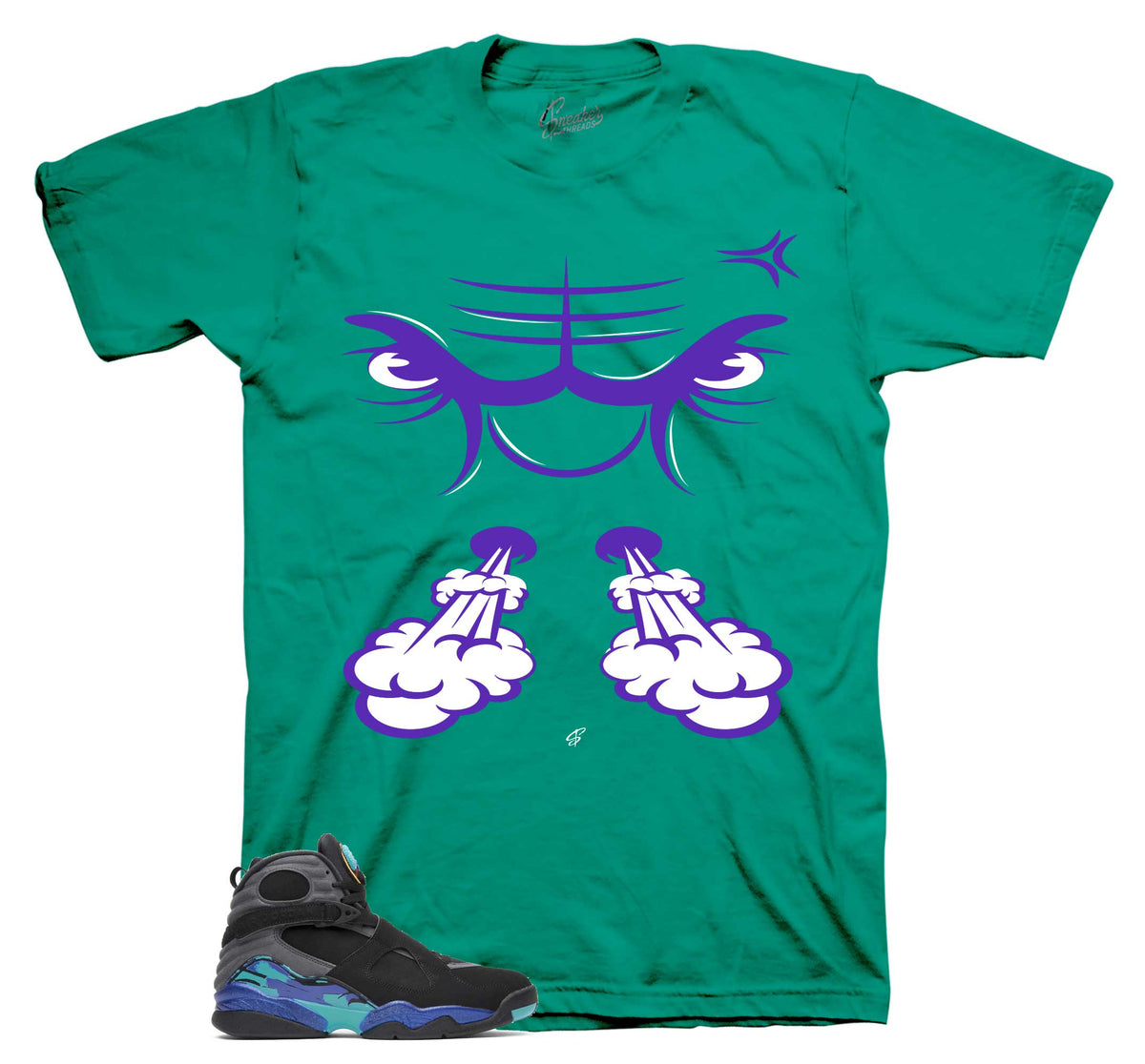 Retro 8 Aqua Raging Face Shirt