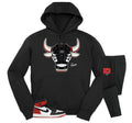 Retro 1 Black Toe War Bully Hoodie Jogger Set product image 1