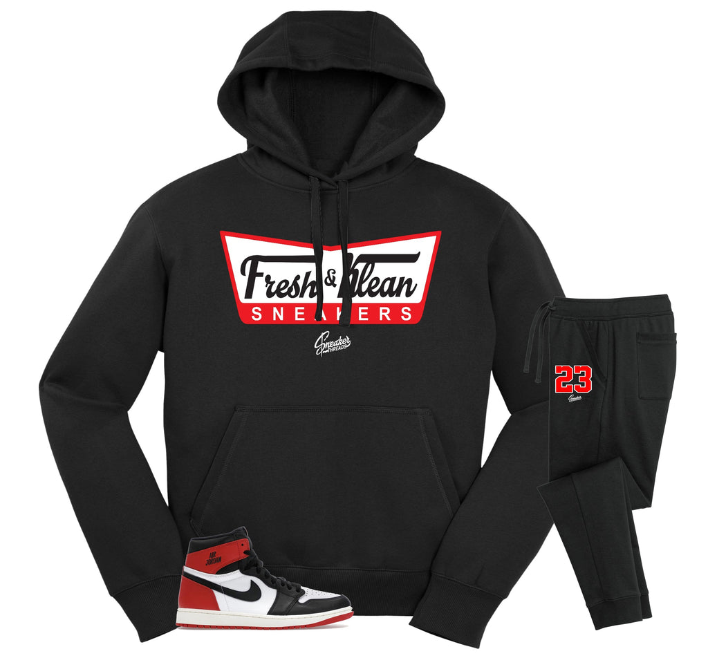 Retro 1 Black Toe Fresh Klean Hoodie Jogger Set product image 1