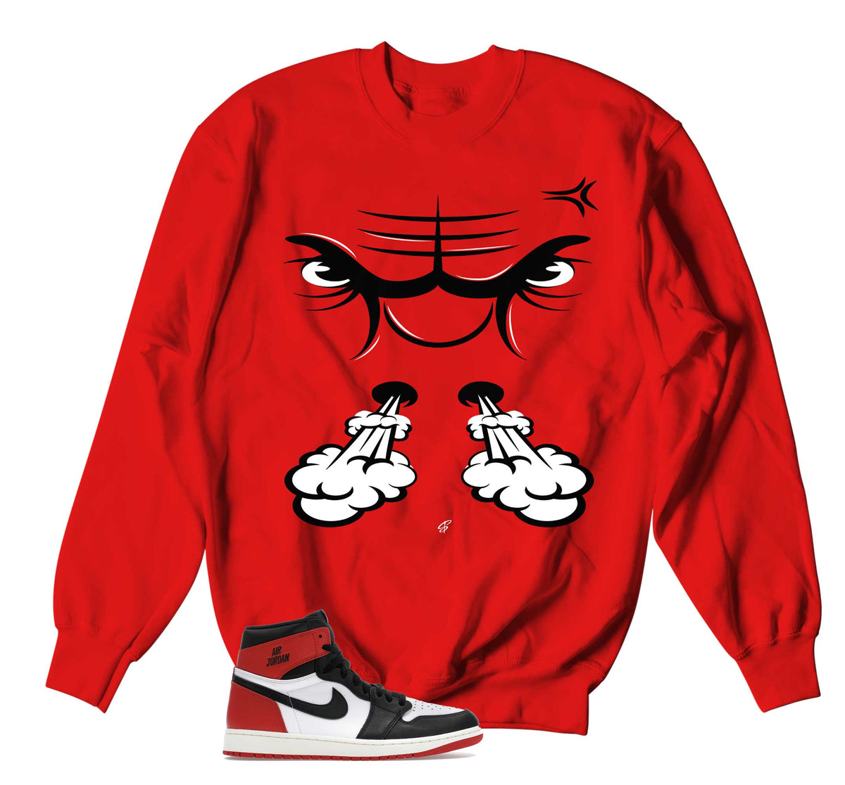 Retro 1 Black Toe Raging Face Sweater