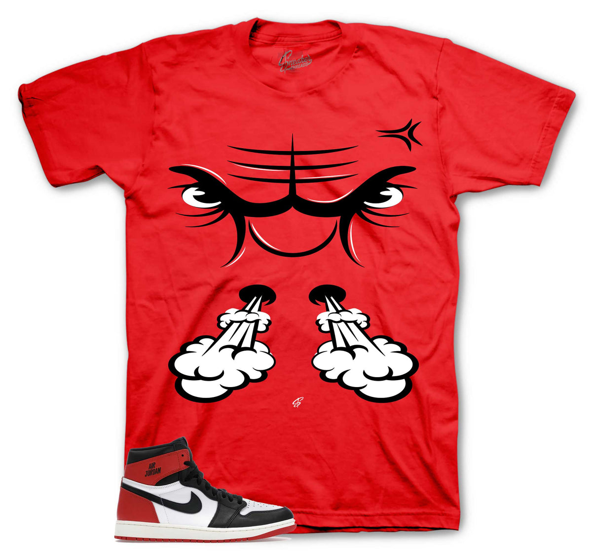 Retro 1 Black Toe Raging Face Shirt