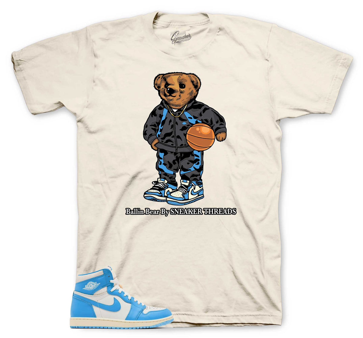 Retro 1 Reimagined UNC Ballin Bear Shirt