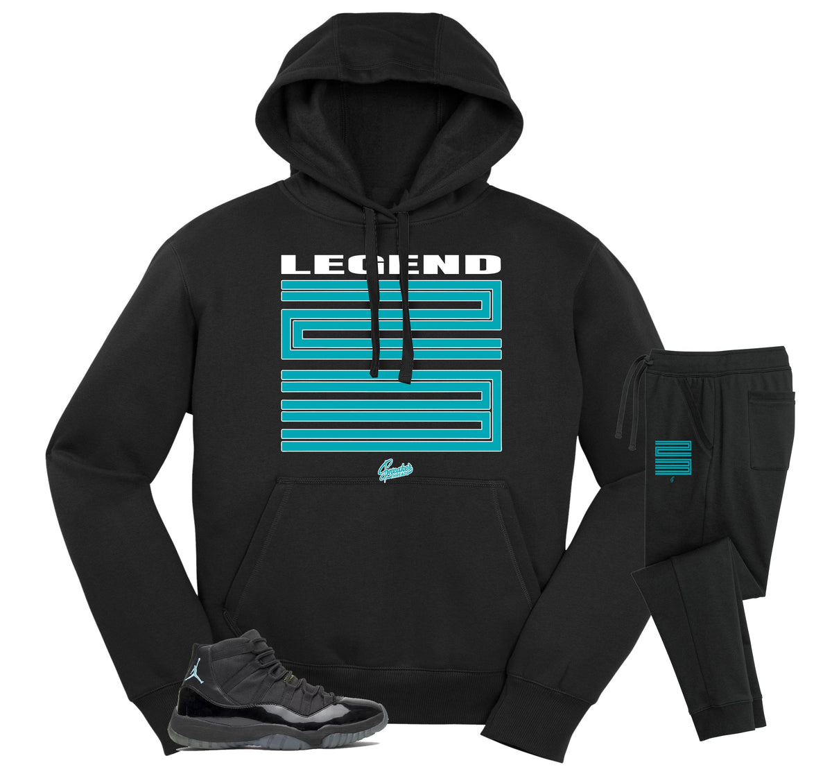 Retro 11 Gamma Blue Legend Hoodie Jogger Set