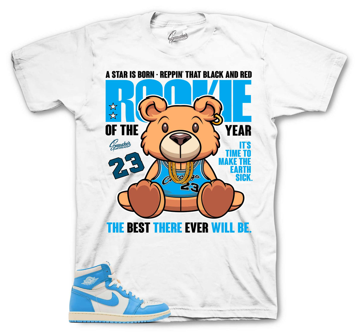 Retro 1 Reimagined UNC Rookie Bear Shirt