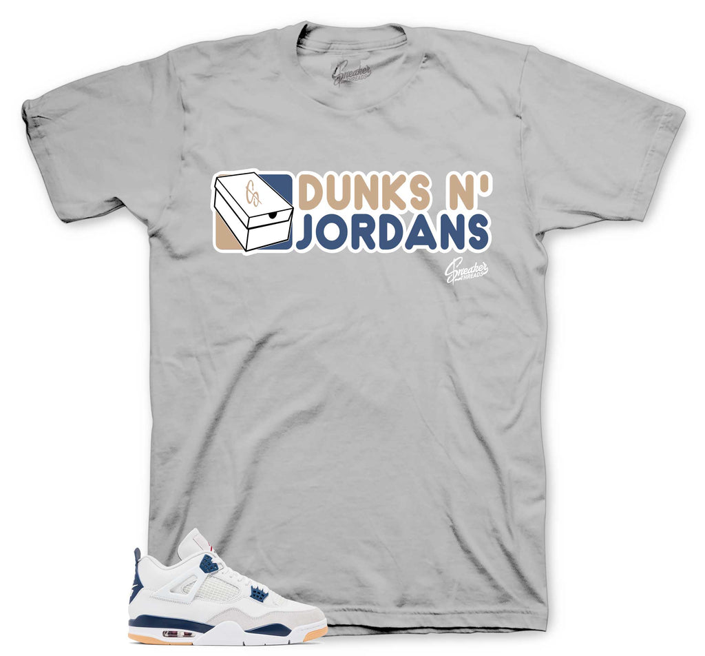 Retro 4 SB Navy Dunks N Jordans Shirt